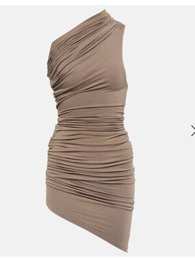 Entire Studios Ruched Mini Dress in Taupe